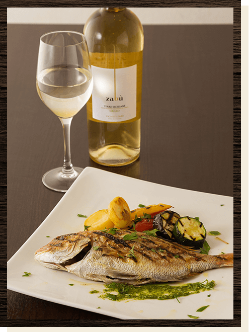 白ワインと魚料理